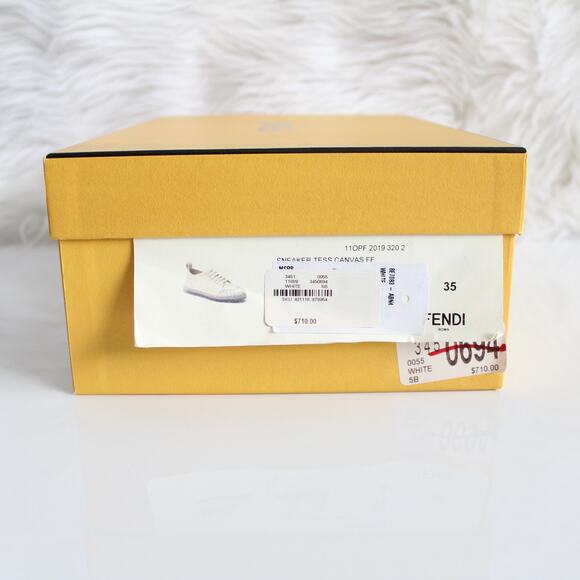 Fendi Promenade FF Logo White Canvas Clear Lace Up Low-Top Sneakers - Picture 14 of 14